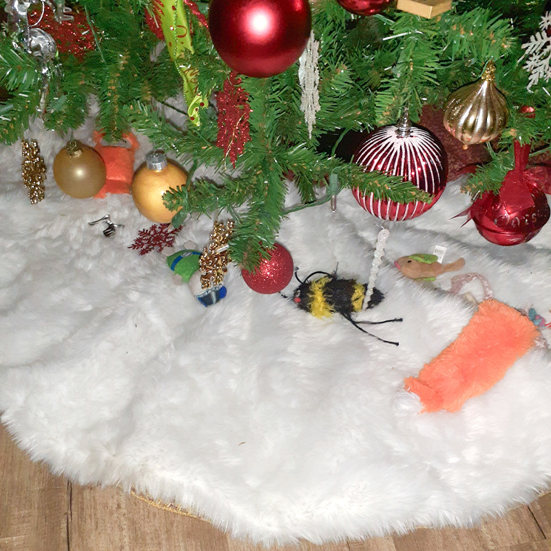 Vianočná sukňa na stromček – krátky plyš, americký štýl, poloručne vyrábaná-polomechanická, SX-GJ375