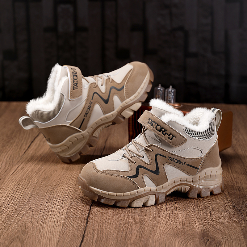 Gyerekeknek szánt túracipő télre | Felsőrész: szintetikus bőr, Meleg, Csúszásmentes talp, Magasság növelő, Velcro zárás