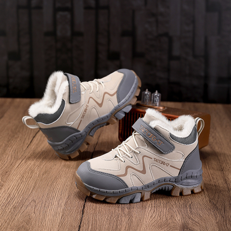 Gyerekeknek szánt túracipő télre | Felsőrész: szintetikus bőr, Meleg, Csúszásmentes talp, Magasság növelő, Velcro zárás