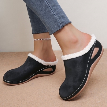 Női Platform Slip-On Cipő – velúr felsőrész, gumitalp, platform vastagsága 0-3 cm, téli szezon 2025, európai és amerikai stílus