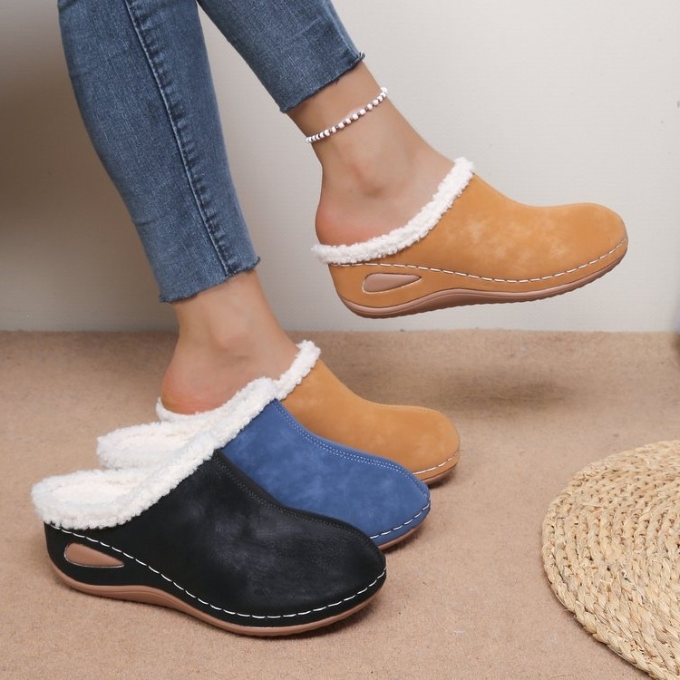 Női Platform Slip-On Cipő – velúr felsőrész, gumitalp, platform vastagsága 0-3 cm, téli szezon 2025, európai és amerikai stílus