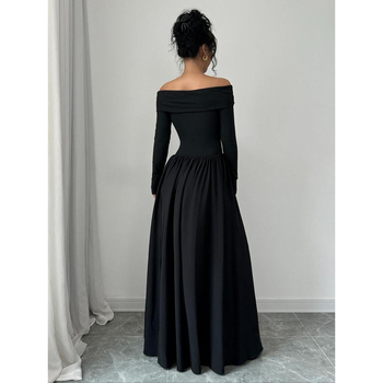 Dámske šaty s vreckami, jednoduchý a elegantný dizajn, dlhé rukávy, viskózové vlákno, vhodné pre všetky ročné obdobia, jesenná verzia 2022