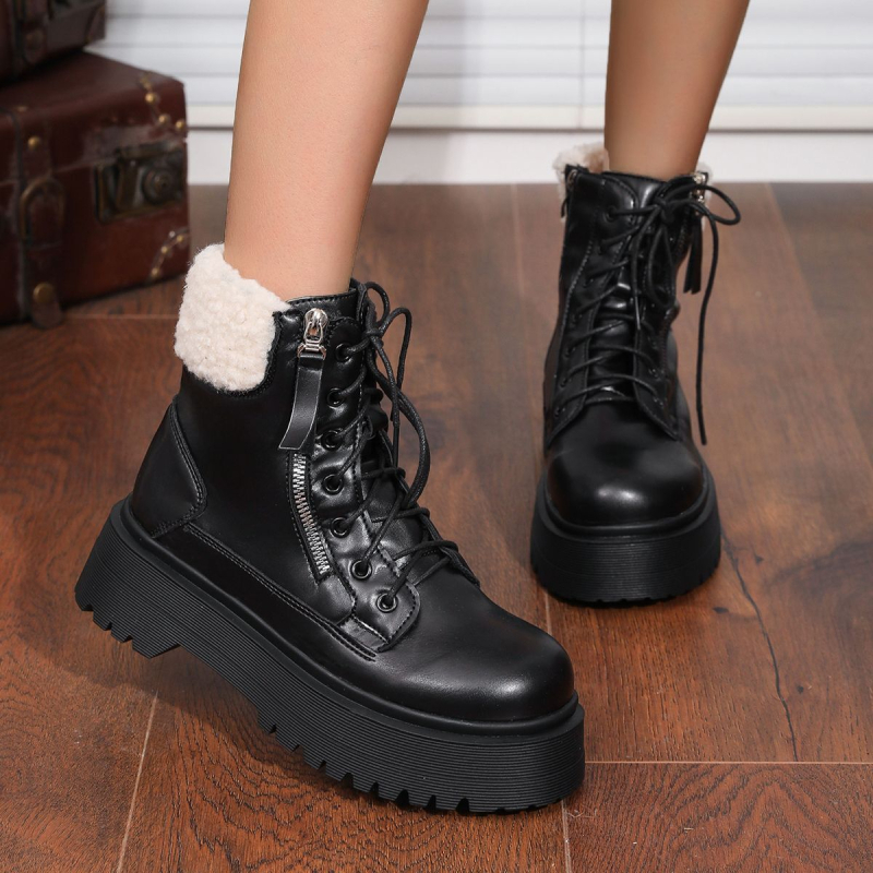 Magasító Martin csizmák, mikroszálas bőr felsőrész, elasztikus zárás, alacsony szár, műszőrmés bélés