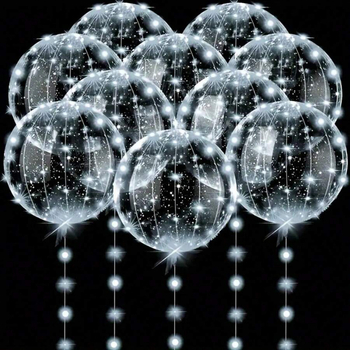 K-8705 LED lufi készlet: 6 LED világítás és 6 átlátszó lufik