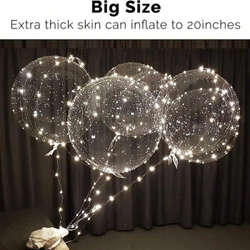 K-8705 LED lufi készlet: 6 LED világítás és 6 átlátszó lufik