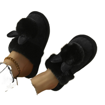 Papuci de iarnă cu acoperire completă pentru adulți, Lolita stil, exterior TPR, talpă PUR, talpă cu platformă, căptușite cu blană, pentru uz casnic