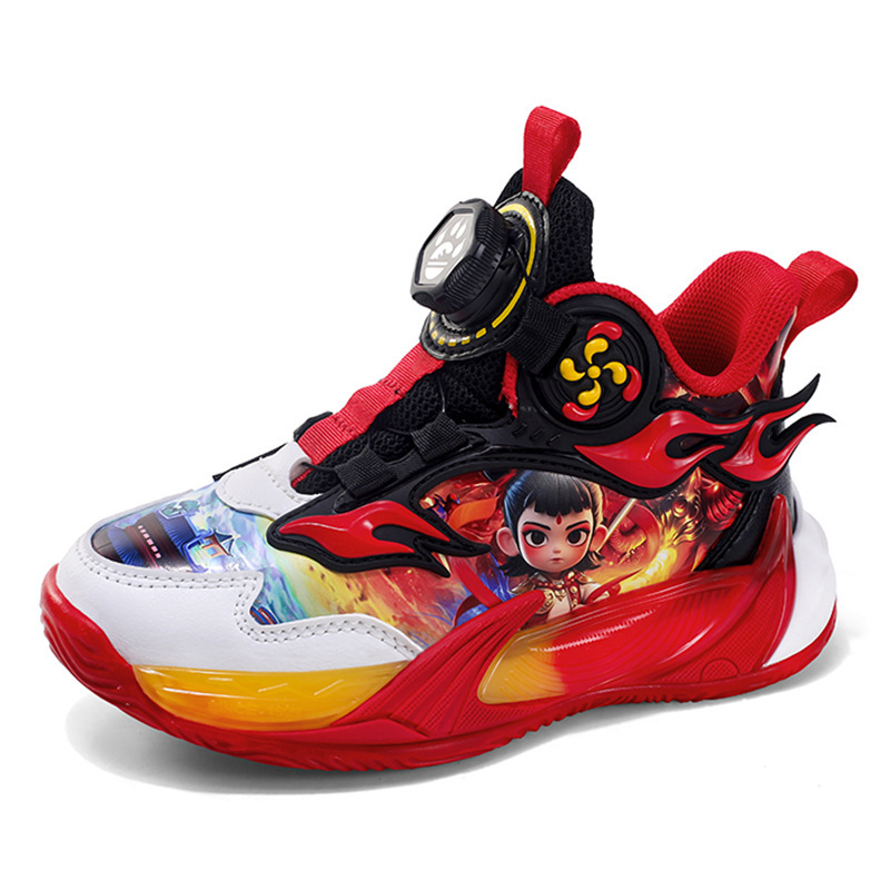 Pantofi sport pentru copii Ag.Dog, închidere cu buton de răsucire, partea superioară PU, talpă din cauciuc antiderapant, pentru copii 4–16 ani