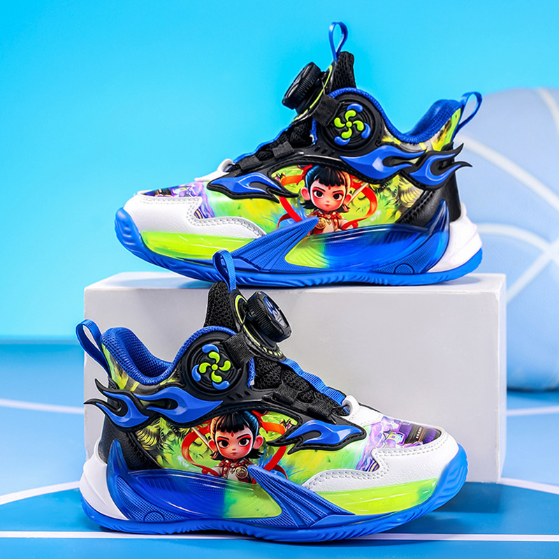 Pantofi sport pentru copii Ag.Dog, închidere cu buton de răsucire, partea superioară PU, talpă din cauciuc antiderapant, pentru copii 4–16 ani