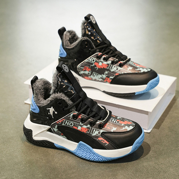 Παιδικά παπούτσια μπάσκετ με ψηλό επάνω μέρος, αύξηση ύψους, γέλη απορρόφησης κραδασμών, επάνω μέρος από διχτυωτό ύφασμα, αντιολισθητική εξωτερική σόλα