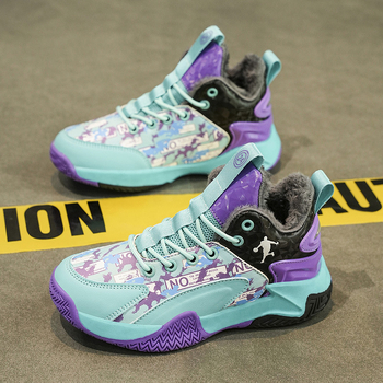 Παιδικά παπούτσια μπάσκετ με ψηλό επάνω μέρος, αύξηση ύψους, γέλη απορρόφησης κραδασμών, επάνω μέρος από διχτυωτό ύφασμα, αντιολισθητική εξωτερική σόλα