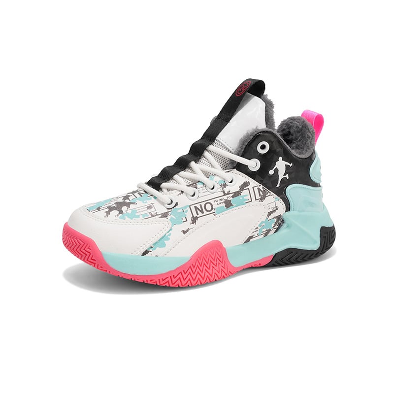 Παιδικά παπούτσια μπάσκετ με ψηλό επάνω μέρος, αύξηση ύψους, γέλη απορρόφησης κραδασμών, επάνω μέρος από διχτυωτό ύφασμα, αντιολισθητική εξωτερική σόλα