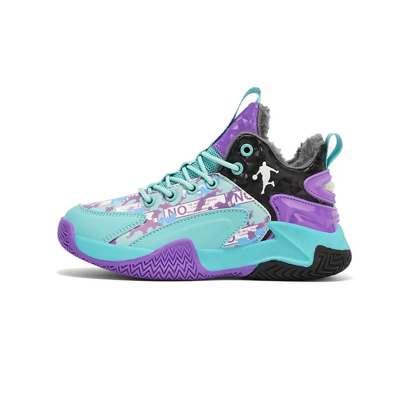 Παιδικά παπούτσια μπάσκετ με ψηλό επάνω μέρος, αύξηση ύψους, γέλη απορρόφησης κραδασμών, επάνω μέρος από διχτυωτό ύφασμα, αντιολισθητική εξωτερική σόλα