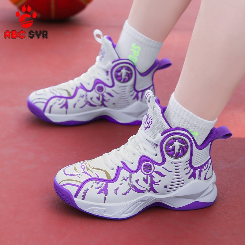 Kosárlabda cipő gyerekeknek, szintetikus bőr felsőrész, csúszásmentes talp, gumi-EVA talp, 7-12 és 13-16 éveseknek