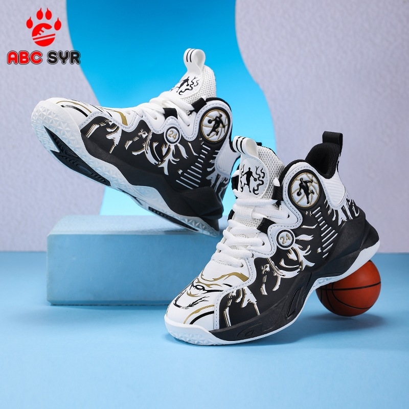 Kosárlabda cipő gyerekeknek, szintetikus bőr felsőrész, csúszásmentes talp, gumi-EVA talp, 7-12 és 13-16 éveseknek