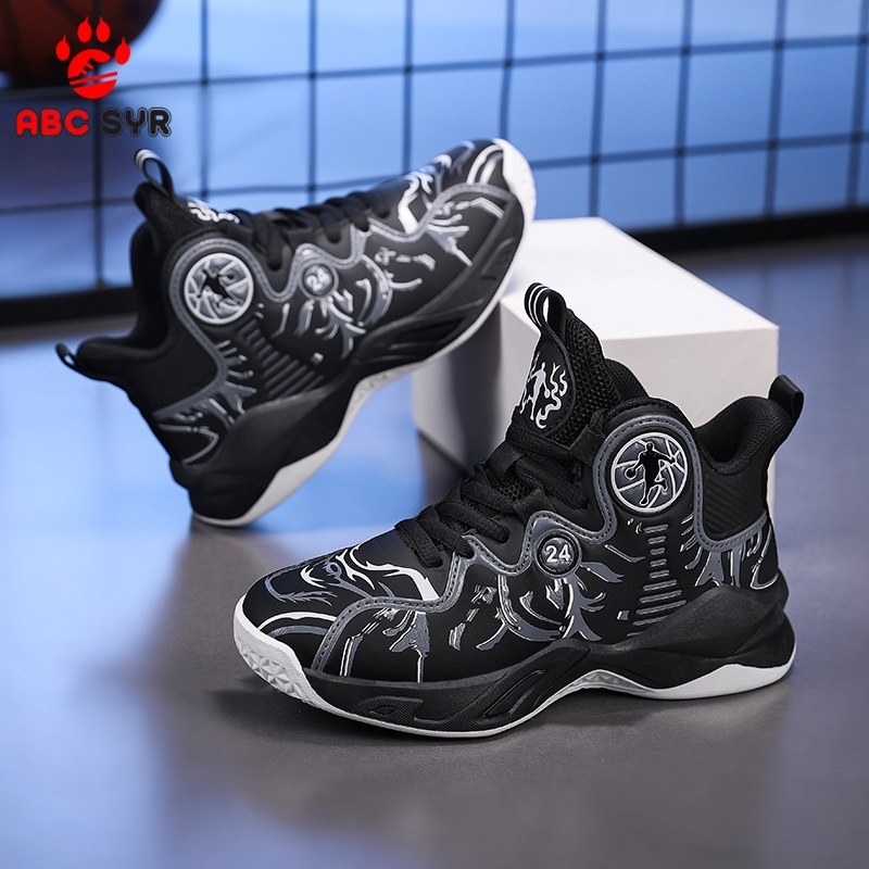 Kosárlabda cipő gyerekeknek, szintetikus bőr felsőrész, csúszásmentes talp, gumi-EVA talp, 7-12 és 13-16 éveseknek