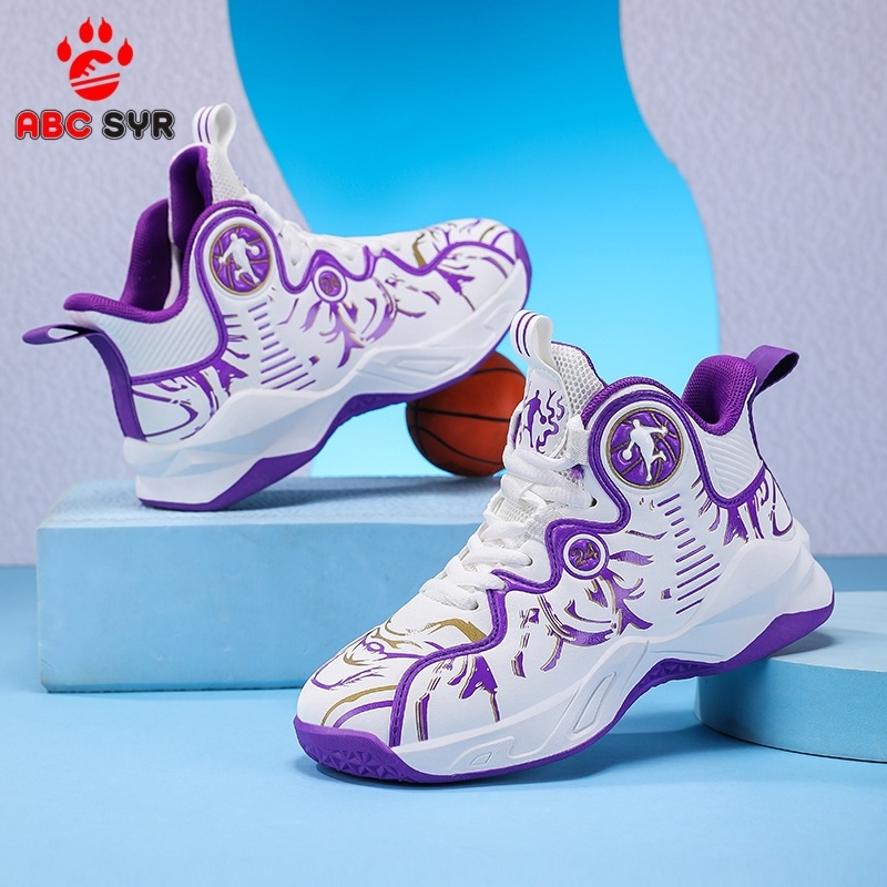 Kosárlabda cipő gyerekeknek, szintetikus bőr felsőrész, csúszásmentes talp, gumi-EVA talp, 7-12 és 13-16 éveseknek