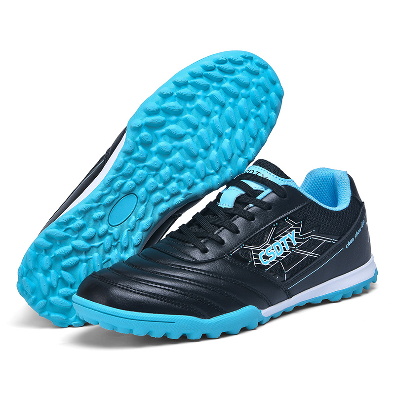 Unisex futbalová obuv s predným šnurovaním, odolná voči opotrebeniu, vrchný materiál z syntetickej kože, vnútro sieťovina, podrážka z gumy