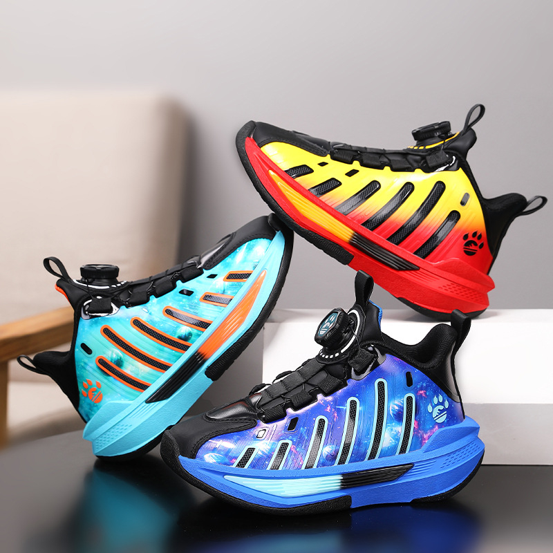 Gyerekek futócipő Super Fiber felsőréteggel, csíkos mintázat, vízálló, könnyű, MD talp