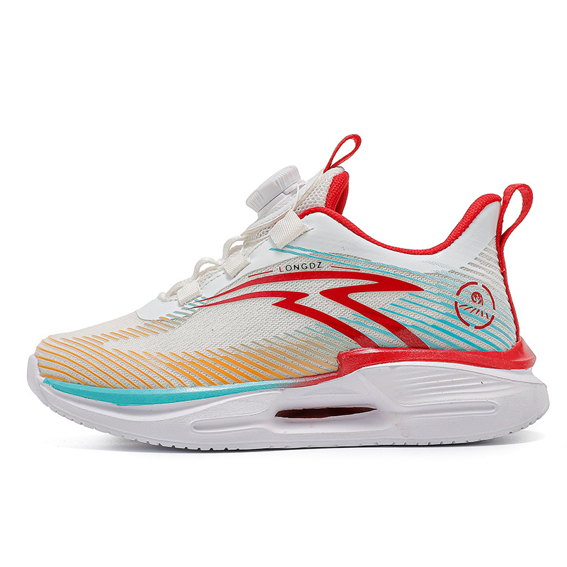 Fiúknak készült futócipő hálós felsőrésszel, légies és könnyű, csavaros lezárású, EVA talppal