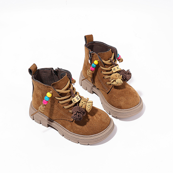 Gyerekeknek szóló Martin csizma, PU felsőrész, gumírozott talp, oldalsó cipzár, téli meleg