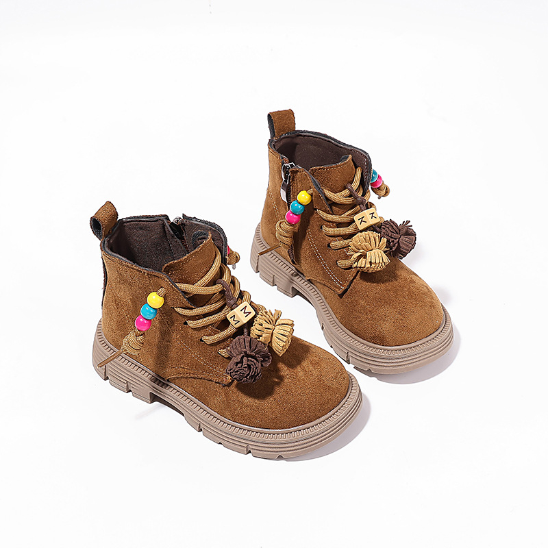 Gyerekeknek szóló Martin csizma, PU felsőrész, gumírozott talp, oldalsó cipzár, téli meleg