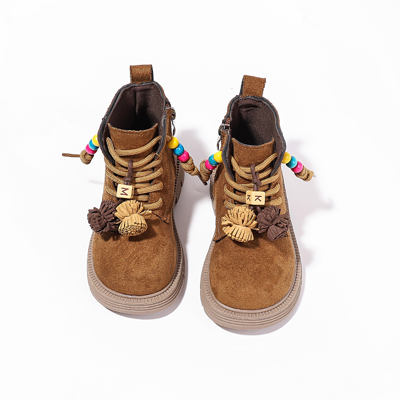 Gyerekeknek szóló Martin csizma, PU felsőrész, gumírozott talp, oldalsó cipzár, téli meleg