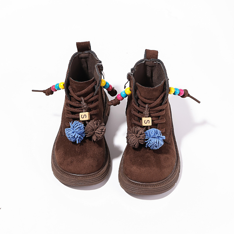 Gyerekeknek szóló Martin csizma, PU felsőrész, gumírozott talp, oldalsó cipzár, téli meleg