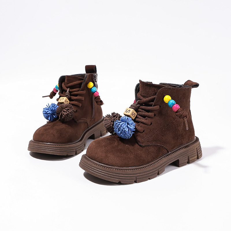 Gyerekeknek szóló Martin csizma, PU felsőrész, gumírozott talp, oldalsó cipzár, téli meleg