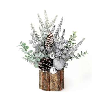 Μίνι Χριστουγεννιάτικο δέντρο με υφή φλοιού — Model: Tree Bark Small Tree; Υλικά: Plastic, Foam, Polyester, Wire; Κατηγορία: Christmas Tree; Χρήση: Desktop