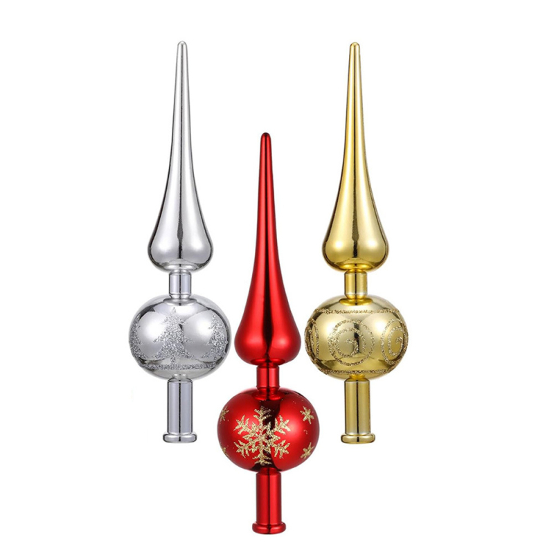 MEILIDA Hviezda na vrch stromu – sklenený, fúkaný, lesklý povrch, visiaci ozdobný prvok, karikatúrny tvar