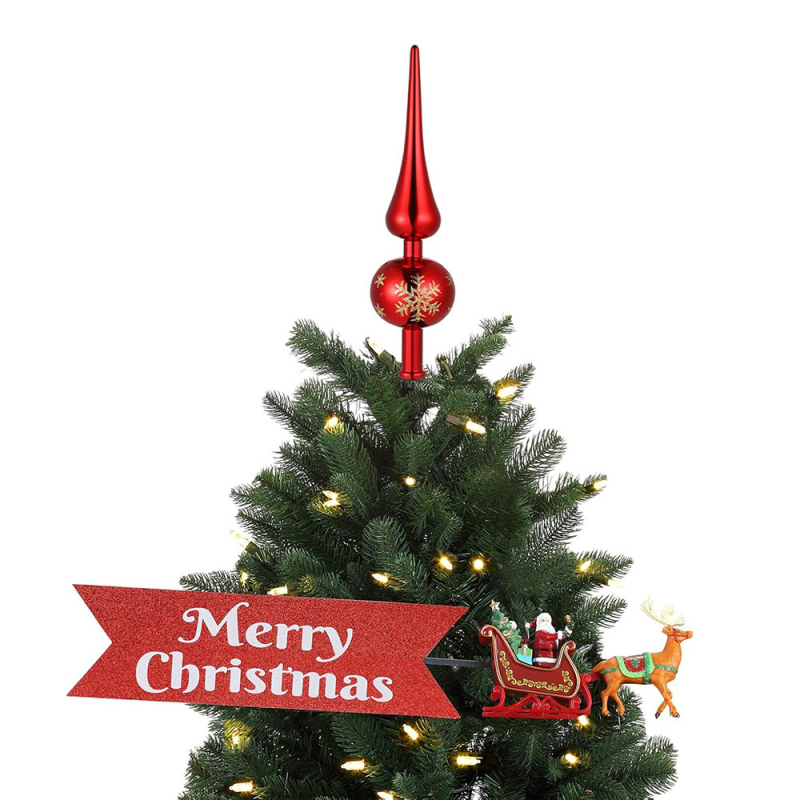 MEILIDA Hviezda na vrch stromu – sklenený, fúkaný, lesklý povrch, visiaci ozdobný prvok, karikatúrny tvar