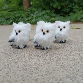 Bagoly karácsonyi dísz, műanyag és textil anyagból, pásztor stílusú, karácsonyi dekoráció