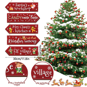 Senhuo značky drevená vianočná visacia dekorácia – gravírovanie, tlač, sieťotlač a leštenie.