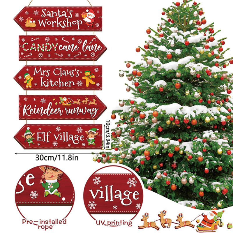 Senhuo značky drevená vianočná visacia dekorácia – gravírovanie, tlač, sieťotlač a leštenie.