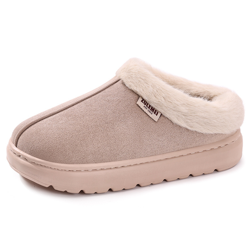 Női téli papucs szintetikus bőrből, belseje műszőrme, kerek orr, alacsony sarok 1–3 cm, PVC talp