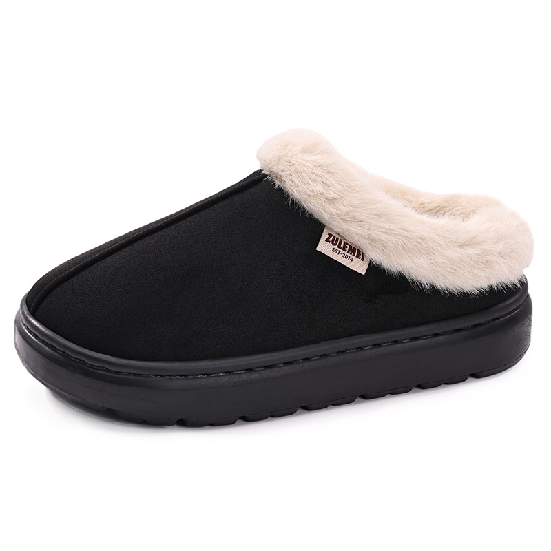Női téli papucs szintetikus bőrből, belseje műszőrme, kerek orr, alacsony sarok 1–3 cm, PVC talp