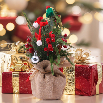 Vianočné stolné ozdoby v pastoraálnom štýle, hodvábne kvety, Ruth's Flower Shop, balenie Opp bag