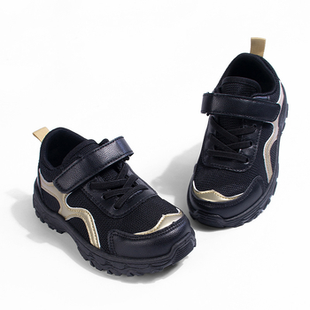 Gyerekeknek készült lélegző hálós felsőrésszel sportcipő Velcro-zárással – könnyű, PVC talp, Koreai stílus