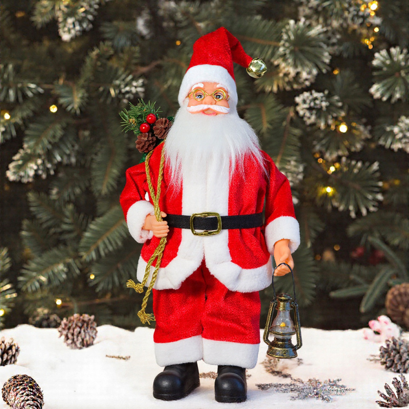 YULIAN márkájú karácsonyi álló Mikulás baba dekorációhoz, anyagok: műanyag és textil, stílus: modern egyszerű, alkalmas karácsonyra