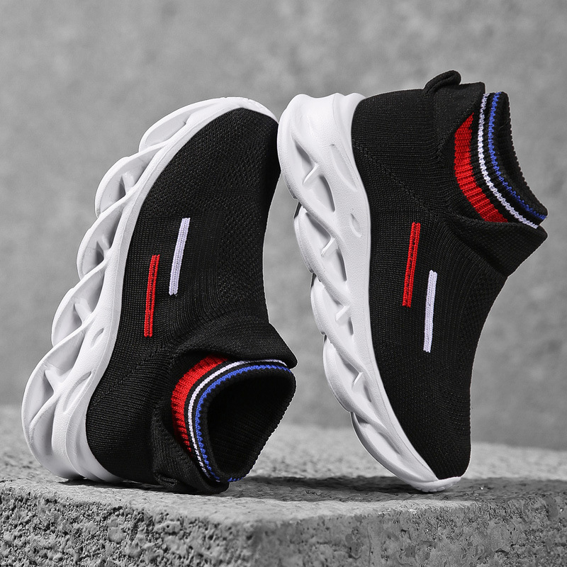 Gyerek Flyknit cipők – cipőfűző nélküli Slip-On, légáteresztő, könnyű, csúszásmentes, EVA talp