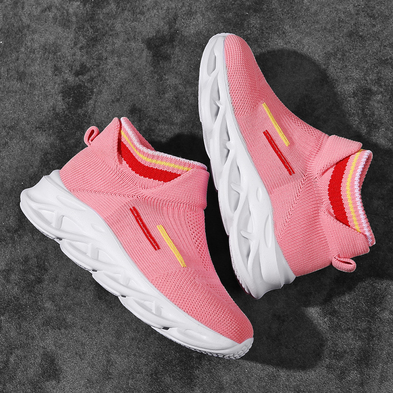 Gyerek Flyknit cipők – cipőfűző nélküli Slip-On, légáteresztő, könnyű, csúszásmentes, EVA talp