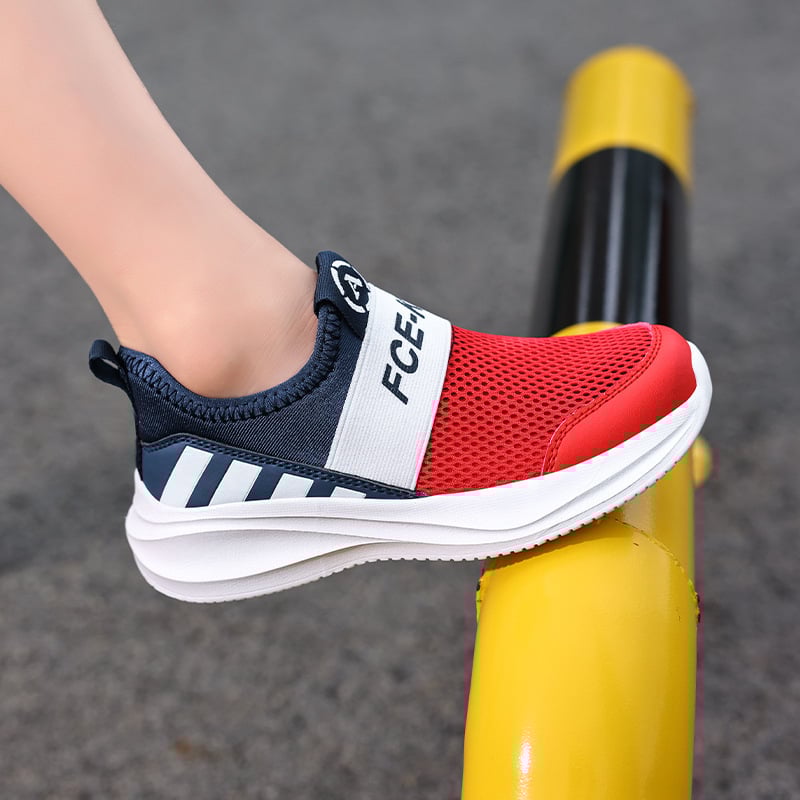 Pantofi de copii slip-on pentru interior, din plasă respirabilă, talpă din cauciuc, anti-alunecare, ușori, unisex (Vârste 4–16)