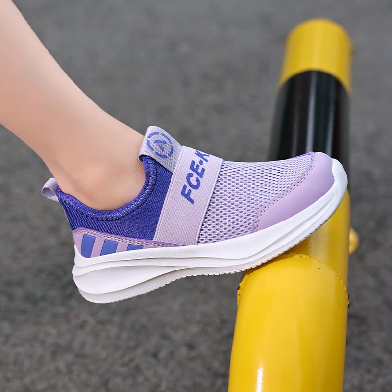 Pantofi de copii slip-on pentru interior, din plasă respirabilă, talpă din cauciuc, anti-alunecare, ușori, unisex (Vârste 4–16)