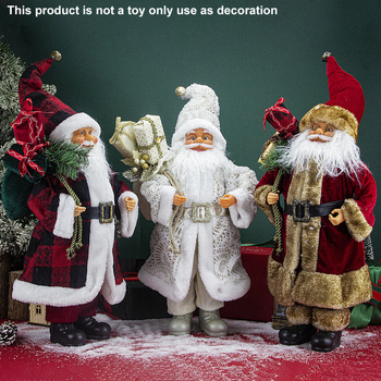 Álló Mikulás szobor, amerikai country stílus, műanyag és poliészter, Qianhong márka, karácsonyi dekoráció