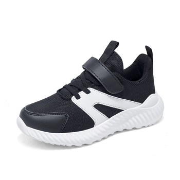 Uniszex gyermek futócipő légáteresztő hálós felsővel, könnyű EVA talppal, Velcro zár, csíkos mintázat