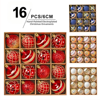 Műanyag karácsonyi díszgömbök készlete, modern minimalista stílusban, félig kézi és félig mechanikus kivitel