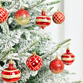 Műanyag karácsonyi díszgömbök készlete, modern minimalista stílusban, félig kézi és félig mechanikus kivitel