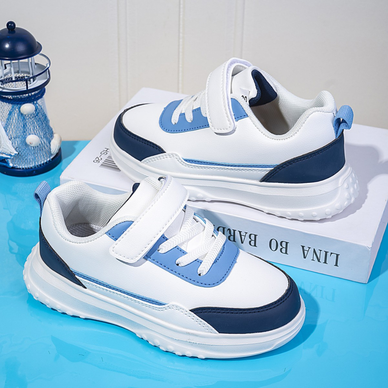 Gyerekeknek való futócipő, bőr felsőrésszel, vízálló, könnyű, csúszásmentes, ütéscsillapító, tavasz–ősz