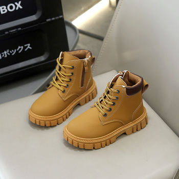 Uniszex Martin csizmák gyerekeknek, felsőrész: szintetikus bőr, talp: gumitalp, oldalsó cipzár, szár magassága: középmagas, PU talpbetét