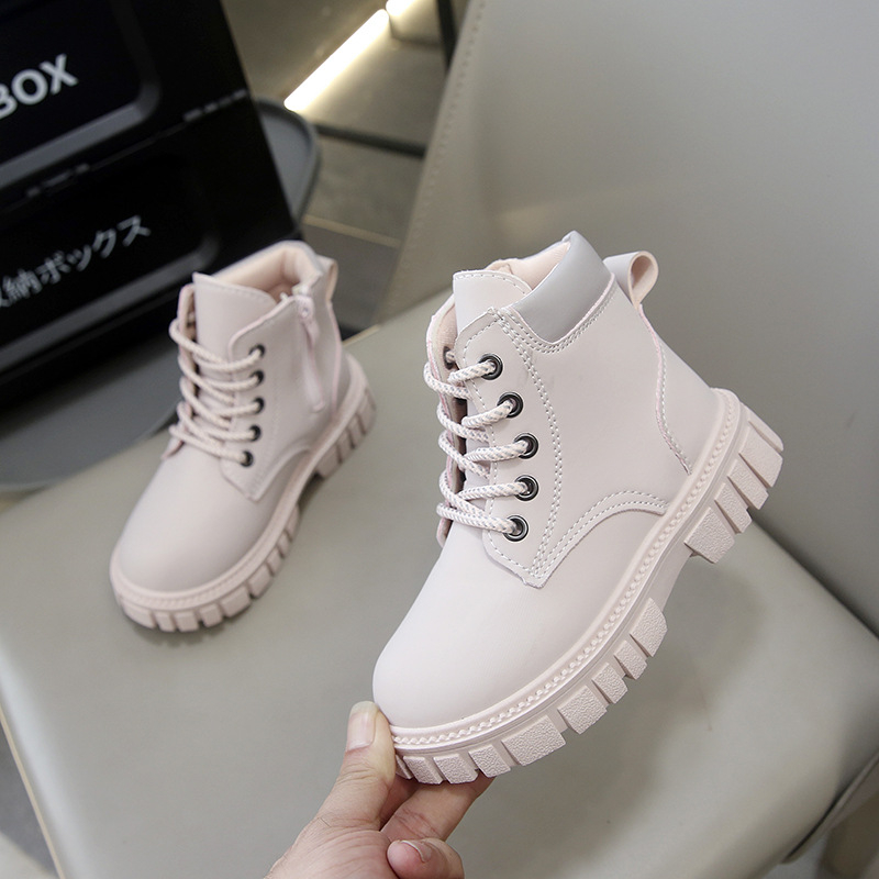 Uniszex Martin csizmák gyerekeknek, felsőrész: szintetikus bőr, talp: gumitalp, oldalsó cipzár, szár magassága: középmagas, PU talpbetét